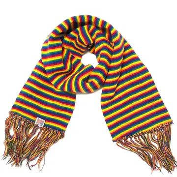 90s USA제 멀티 보더 레인보우 컬러 머플러