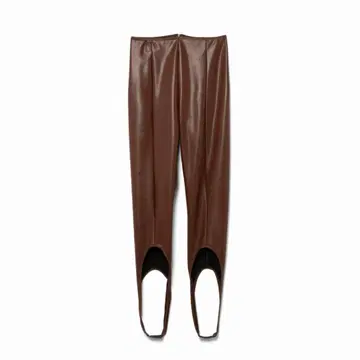Stretch Vegan Leather Stirrup Leggings