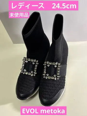 EVOL metoka 여성용 숏부츠 비쥬 포함 미사용품