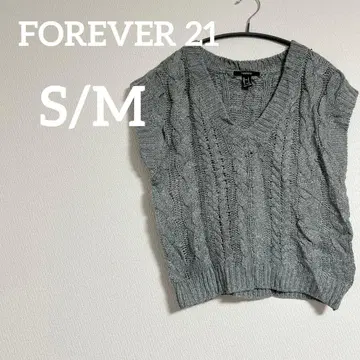 인기 FOREVER 21 [ S/M ] 여성용 그레이 케이블 니트 베스트