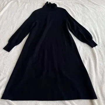 ANAYI 아나이 네이비 미라노 리브 터틀넥 원피스 38