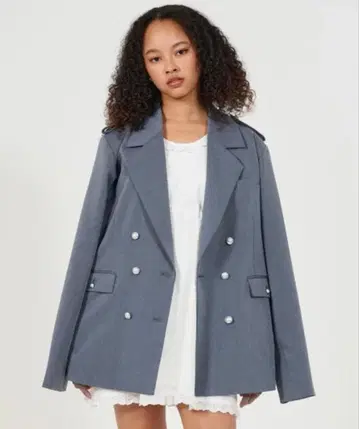 TINA:JOJUN 오버 사이즈 더블 브레스트 자켓