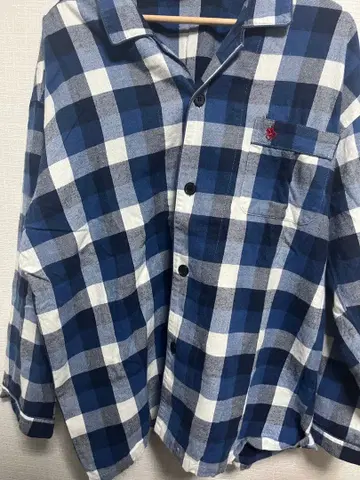 POLO 네이비/화이트 체크 긴팔 셔츠