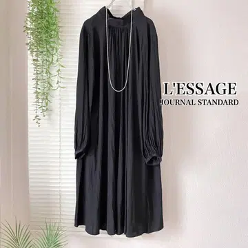 [ 2023AW ] L'ESSAGE 새틴 보타이 원피스 블랙