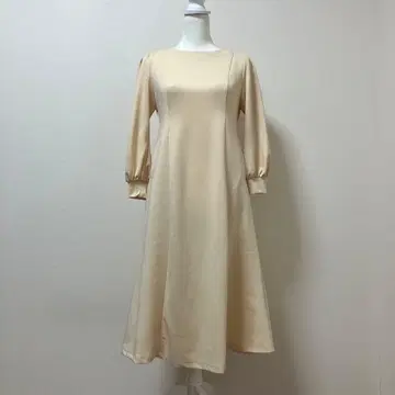 코히나 롱 원피스 아이보리 긴팔 성인 고급 가을 겨울 포켓 부착