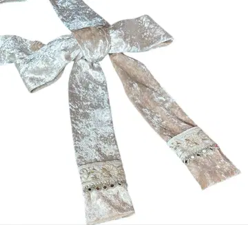 시 고키 시고키 성인식 후리소데 벨로아 베이지 오비 장식