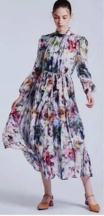 Sov. 플라워 쉬폰 원피스 36