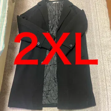 블랙 체스터 코트 울 혼방