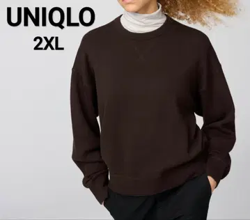 UNIQLO C 2XL 스무스 코튼 크루넥 스웨터 브라운