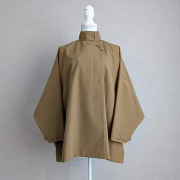 JULY NINE 스탠드 카라 하프 코트 카키 줄라이나인