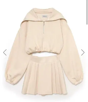 bubbles 크롭 맨투맨 셋업