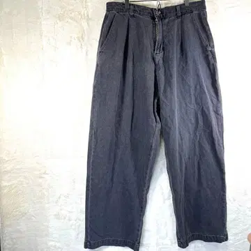 BENO  다크 그레이 와이드 팬츠 지퍼 플라이 남성용