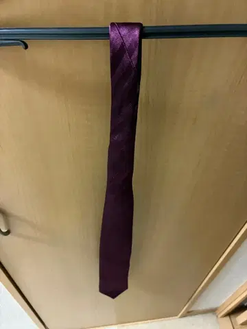 실크 무지 퍼플 넥타이