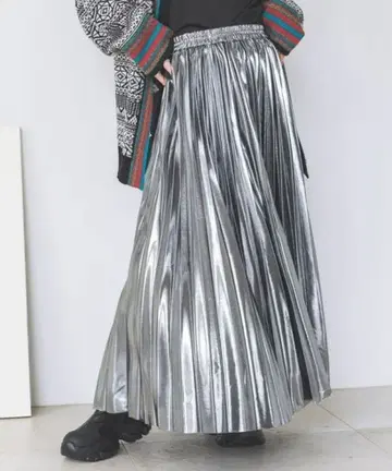 지나시스 글리터 플리츠 스커트