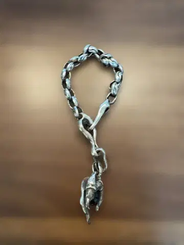 실버 체인 팔찌 손톱 모티브