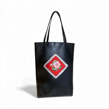 램스킨 부드럽고 가벼운 작은 토트백 핸드메이드 쇼와 레트로