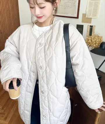 퀼팅 노카라 코트