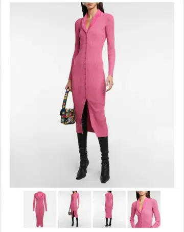 Staud Celina faux fur-trimmed 롱 원피스