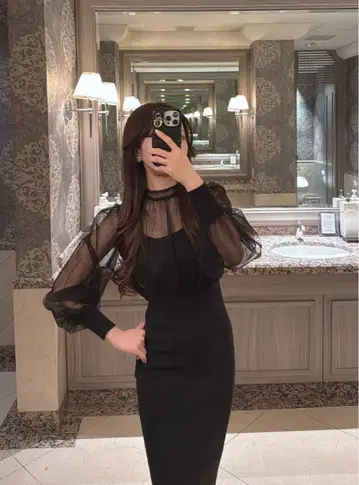 GRL 튤 도킹 슬릿 니트 원피스[tu1485]