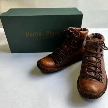 푼토피그로 여성용 뜨개질 가죽 부츠 크레이프솔 36 23