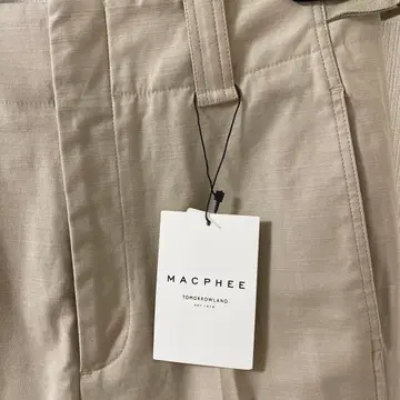 [ MACPHEE ] 택 포함 새상품 백 새틴 슬라브 밀리터리 팬츠