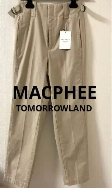 [ MACPHEE ] 택 포함 새상품 백 새틴 슬라브 밀리터리 팬츠