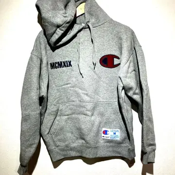 Champion 그레이 후드티 M 사이즈 MCMXIX 자수