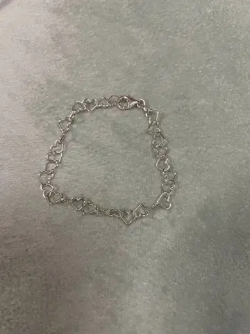 하트형 링크 실버 팔찌
