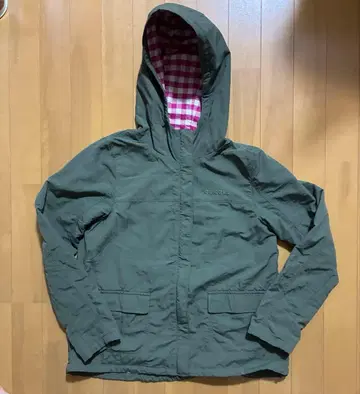 adidas 올리브색 마운틴 후드티 체크 무늬