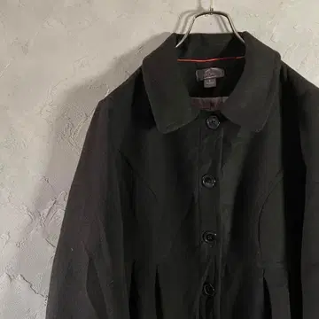 인기 컬러 코트 플레어 코트 숏 기장 풀 버튼 원 컬러 블랙 HD4