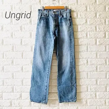 Ungrid 24 하이웨스트 와이드 스트레이트 데님 팬츠 일본제