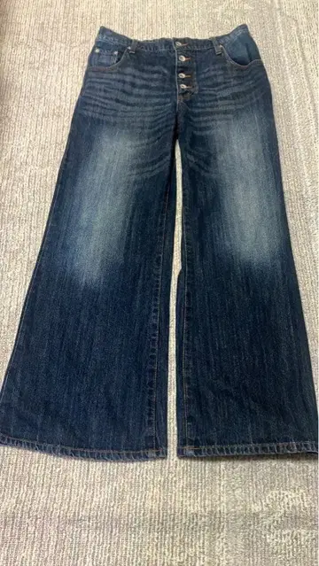 [ CLEL ] 빈티지 디자인 판탈롱 데님 팬츠 인디고 블루