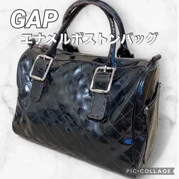 [레어] GAP 퀼팅 에나멜 보스턴 백 블랙 y2k