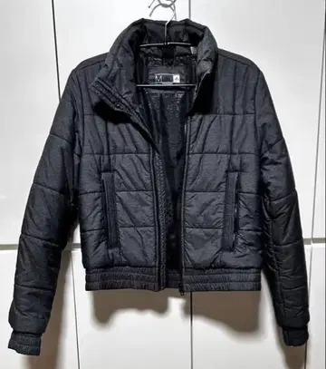 블랙 M 사이즈 퀼팅 다운 자켓