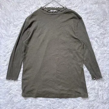 [티엠파티] 리브 니트 긴팔 티셔츠 올리브 4L 빅사이즈