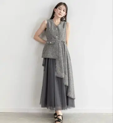 택 포함 새상품 RANDA 튤 레이어드 자켓 원피스 2