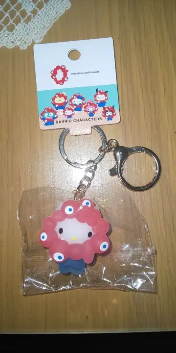 미야쿠미야쿠X 헬로키티 입체 마스코트 클리어 컬러 키링