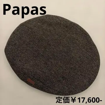 PAPAS 파파스 브라운 울100% 헌팅캡 남성용 골프 새상품