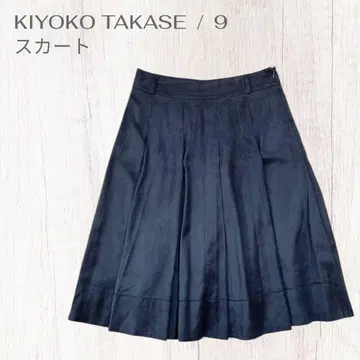 케이티 키요코 타카세 깔끔하고 고급스러운 일본제 플레어 플리츠 스커트 M