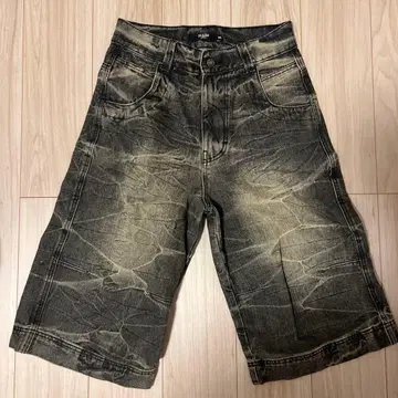 Jaded London 크러쉬 가공 블랙 데님 W28