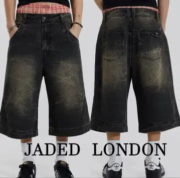 Jaded London 크러쉬 가공 블랙 데님 W28