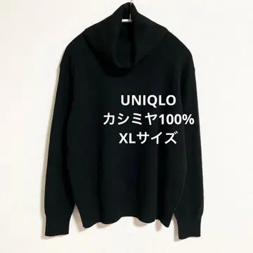 유니클로 캐시미어 100% 오프 터틀 니트 블랙 XL