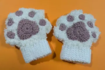 발바닥 디자인의 복슬복슬한 장갑 소아용