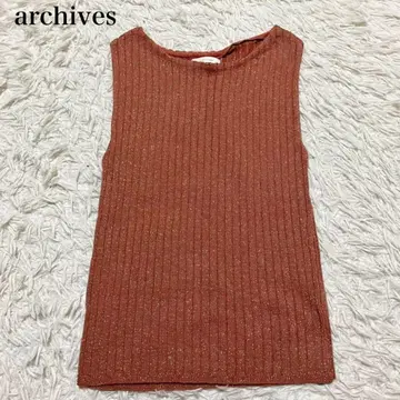 아카이브 슬리브리스 니트 라메 상의 스트레치 캐주얼 고급 워셔블