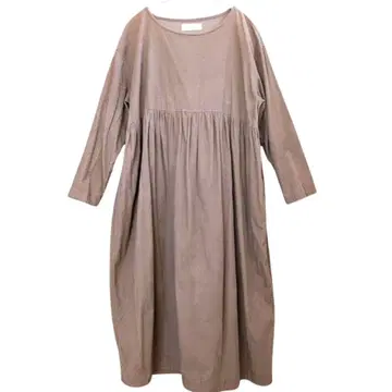 원피스 코듀로이 핑크 베이지 긴팔 더스티 컬러