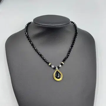 24 빈티지 블랙 크리스탈 펜던트 목걸이