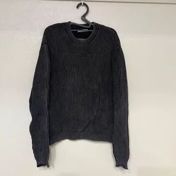 ZARA 다크 그레이 리브 스웨터 M