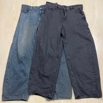 GU 배럴 레그 청바지