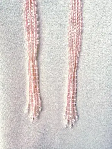 [ 1점물 ] 핑크 비즈 목걸이 오비 목걸이 프린지 롱