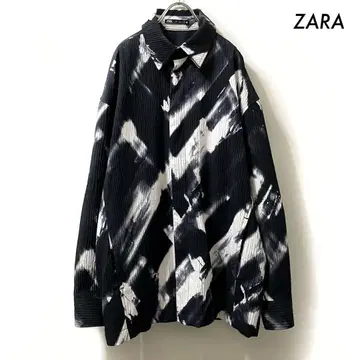 ZARA 자라 올 패턴 셔츠 자켓 흑백 S 사이즈 남성용